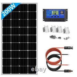 200W Monocrystalline Solar Panel Kit 12V Off Grid RV Power Caravan Charger Boat