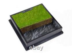 220 to 300 x 80mm Square to Round Grass Manhole Cover for Lawns & Gardens