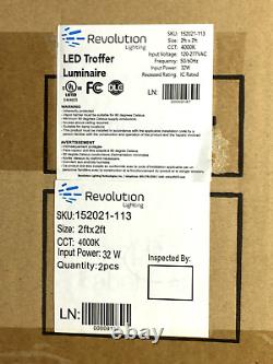 (2) Revolution Lighting 2 x 2 LED Eco Single-Barrel Dimmable Troffer Light 4000K