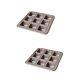 2 Pcs Carbon Steel Eco-friendly 9-grid Baking Pan Baking Tray
