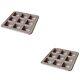2 Pcs Carbon Steel Eco-friendly 9-grid Baking Tray Bread Plate