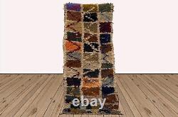 2x5 Feet Vintage Small Moroccan Area Rugs, Small Old Berber Woven Rug
