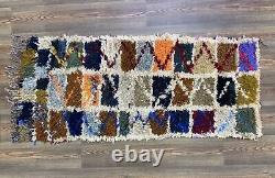 2x5 Feet Vintage Small Moroccan Area Rugs, Small Old Berber Woven Rug