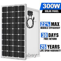 300W Mono Solar Panel 12V Caravan RV Off Gird Battery Charging Power Watt Boat