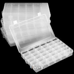 6 Pack 36 Grids Plastic Organizer Container, Clear Plastic Organizer Storage