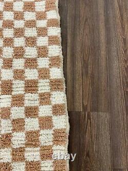 7x8 Feet Berber Handmade Wool Woven Area Rug, Soft Squire Carpet Boho Rug