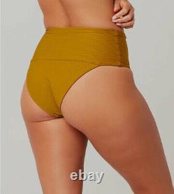 $88 LSpace Women's Yellow Eco Chic Off The Grid Desi Bikini Bottoms Size M