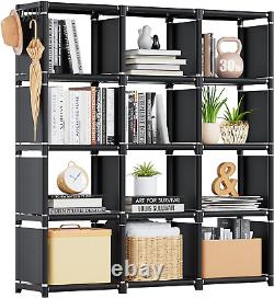 Book Shelf, 12 Cube Storage Organizer, DIY Bookcase, Metal Bookshelf, Tall Book C