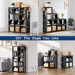 Book Shelf, 12 Cube Storage Organizer, DIY Bookcase, Metal Bookshelf, Tall Book C