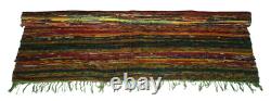 Chindi Handmade Rug Home Decorative Multi Color Rug Reversible Washable Dhurrie