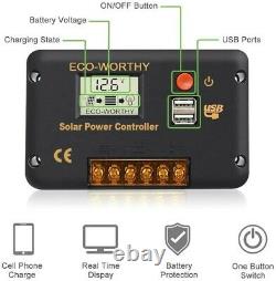 ECO-WORTHY 100 Watt 12V Solar Panels Kit + 20A Charge Controller for Off-Grid 12