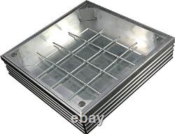EcoGrid TSL-Pro-Line-60. 150 X 150 X 41mm Aluminium Triple Sealed Recessed Cover