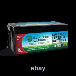 Eco Tree 12v 216AH LiFePO4 Deep Cycle Lithium Battery Heavy Duty BMS Off Grid