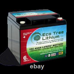 Eco Tree 12v 42AH LiFePO4 Deep Cycle Lithium Battery Heavy Duty BMS Off Grid