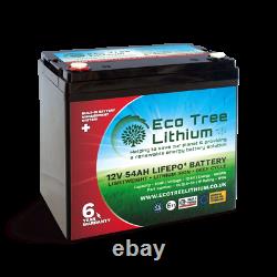 Eco Tree 12v 54AH LiFePO4 Deep Cycle Lithium Battery Heavy Duty BMS Off Grid