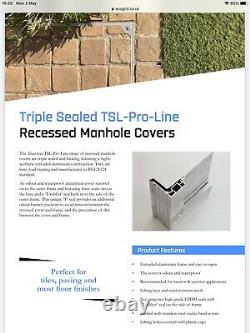 Ecogrid Triple Sealed Recessed Inspection / Manhole Cover 600x450x 40 Thick