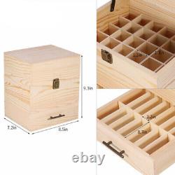 Fine Polish Wooden Essential Oils Display Storage Box Container 3-Tier 59 Grids