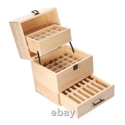 Fine Polish Wooden Essential Oils Display Storage Box Container 59 Grids
