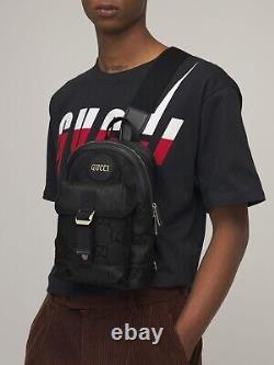 Gucci Off The Grid GG Nylon Black Sling Backpack with Logos Retail $1,250
