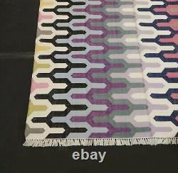 Modern Cotton Colorful Area Rug Reversible Home Decor 150x240 Cm Dhurrie DN-370