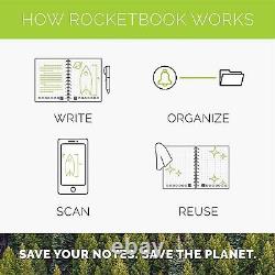 Rocketbook Core Smart Reusable Notebook A4 Letter Black Dot Grid Eco-Friendl