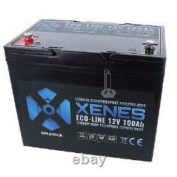 XENES ECO-Line 12V 100Ah LiFePO4 BMS Lithium-Eisenphosphat Versorgungs Batterie