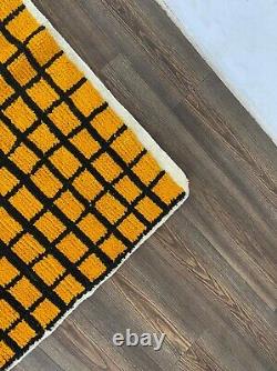 5x4 Pieds Moroccan Grid Zone Berber Rug, Unique Rug Tribal Azilal Tapis