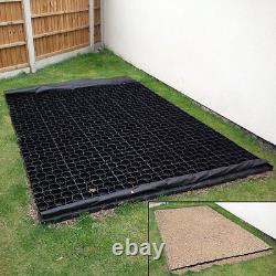 Base en plastique écologique pour abri de jardin avec pavés en grille 80, serre, chemins et parking de 10ft x 8ft