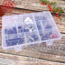 Boîte de rangement en plastique transparent avec 36 compartiments et séparateurs ajustables, pack de 5