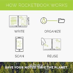 Carnet De Notes Réutilisables Pour Rocketbook Smart Dot-grid Eco-friendly Notebook (8,5 X 11)