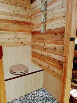 Composting Toilettes Sans Eau Hors Réseau Eco Friendly Cubicle Extérieur En Bois Et Étapes