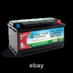 Eco Tree 12v 110ah Lifepo4 Deep Cycle Lithium Battery Heavy Duty Bms Off Grid