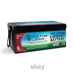 Eco Tree 12v 216ah Lifepo4 Deep Cycle Lithium Battery Heavy Duty Bms Off Grid