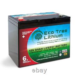 Eco Tree 12v 84ah Lifepo4 Deep Cycle Batterie Lithium Lourde Fonction Bms Hors Grille