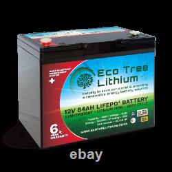 Eco Tree 12v 84ah Lifepo4 Deep Cycle Batterie Lithium Lourde Fonction Bms Hors Grille