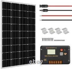 Eco-worthy 100 Watt 12v Panneaux Solaires Kit + 20a Contrôleur De Charge Pour Hors-grid 12