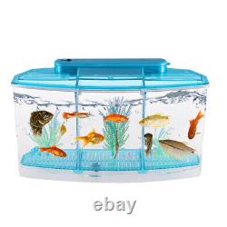 Ensemble de 2 mini décoratifs écologiques pour aquarium pour enfants avec trois compartiments