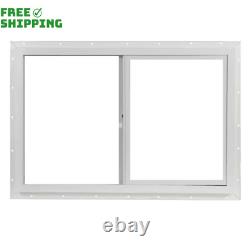 Fenêtre coulissante simple en vinyle à double vitrage de 35,5 x 23,5 pouces à gauche - Outils neufs