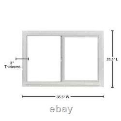 Fenêtre coulissante simple en vinyle à double vitrage de 35,5 x 23,5 pouces à gauche - Outils neufs