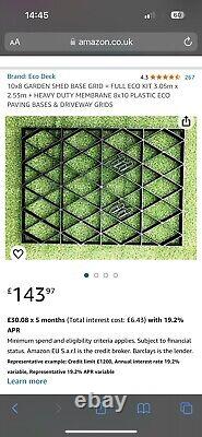 Grille de base pour abri de jardin 3,05m x 2,55m 15 grilles non utilisées