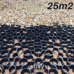 Grille de renforcement de sol pour allée de gravier X-Grid Black 25m2, écologique