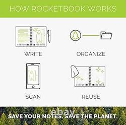 Rocketbook Smart Réutilisable Notebook Dot-grid Eco-friendly Notebook Avec 1