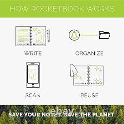 Rocketbook Smart Réutilisable Notebook Dot-grid Eco-friendly Portable Avec 1 Pilote