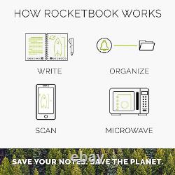 Rocketbook Wave Smart Notebook Doted Grid Eco-amiendly Notebook Avec 1 Pilote